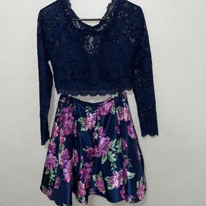 Two piece Sequins heart set